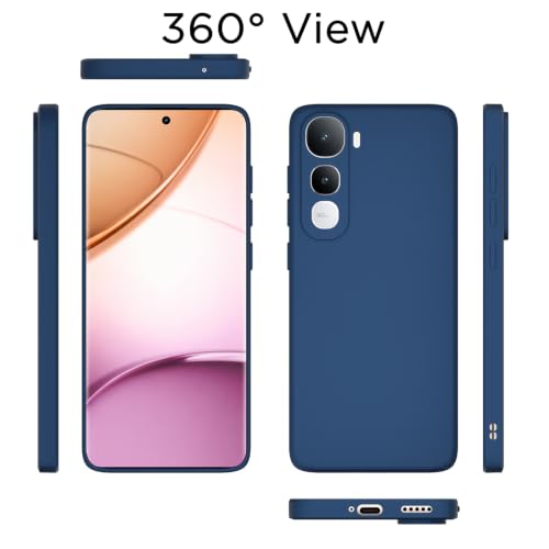 Image of Outlouders Back Cover for Vivo Y400 Pro 5G | Camera Protection | Durable Soft Matte Silicone Bumper Case (Blue)