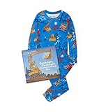 Books to Bed Boys' Book and Long Sleeve Printed Pajama Set, Goodnight, Goodnight, Construction Site,...