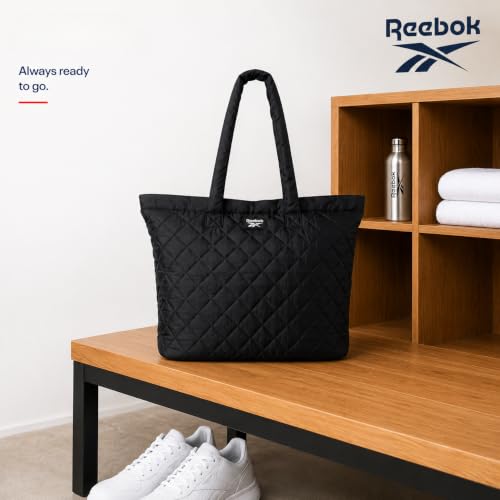 Image of Reebok Womens Tote Bag - Lightweight Carry On Puffer Quilted Tote Bag for Travel Work Travel and Daily Essentials