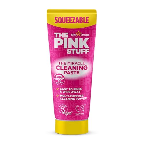 The Pink Stuff Miracle Squeezable Cleaning Paste 300g - Easy to Rinse Multi Purpose Household Cleaner for Kitchen Bathroom Cooktops Tiles Sinks Showers and More