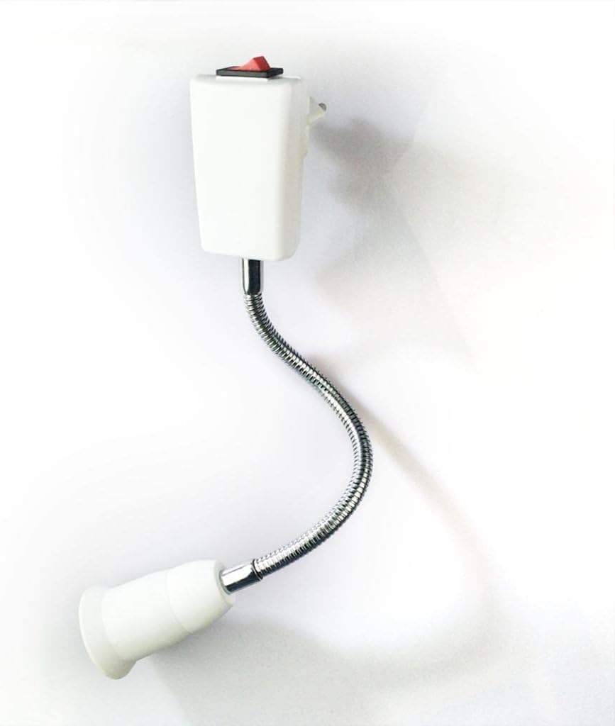 VELURA E27 LED Bulb Lamp Socket Flexible Adaptor Holder with On/Off Switch 30cm EU Plug|1 x E27 to EU Adapter (Here is not Including The | Lighting Parts & Accessories||Home & Garden