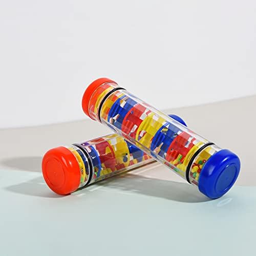 MIHEY 2 Pack Rainmaker Rain Stick Toy, 8 Inch Rainstick Musical Instrument for Babies Toddlers and Kids, Sensory Developmental Shaker — view 6