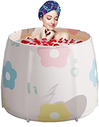 Genrenyen Portable Bathtub for Adults Foldable PVC SPA Soaking Standing Bath Tub for Shower Stall, Freestanding Non-Inflatable Hot Ice Bath Tub with Thickened Thermal Foam to Keep Temperature