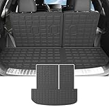 powoq Cargo Liner Compatible with 2020-2025 Hyundai Palisade Backrest Mat TPE Behind 3rd Row Replacement for 2020 2021 2022 2023 2024 2025 Hyundai Palisade Accessories (Trunk Mat with Backrest Mat)