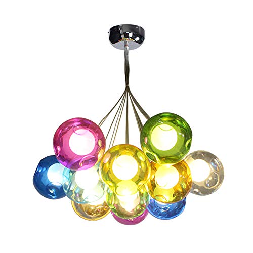 Lustre moderne cuisine et salle à manger à bulles multicolores