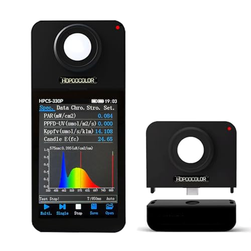 Image of Spectrometer, Handheld Spectrum Analyzer Bundle Kit for LED Grow Lights Full Spectrum, PPFD PAR CCT CRI Lux Spectrum for LED Light Tester, for Home, Plant Growth Lab & Industrial Use