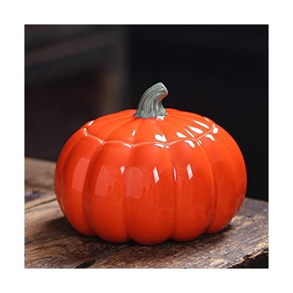   NUOBESTY-1pc-Pumpkin-Storage-Jar-Pumpkin-Shape-Ceramic-Container-with-Lid-Orange-Pumpkin-Canister-for-Candy-Cookie-Food-Tea-Halloween-Party-Storage