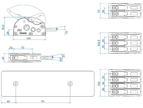 Nautos-# 95086-SINGLE Clutch- Rope line 8 mm to 14 mm (5/16