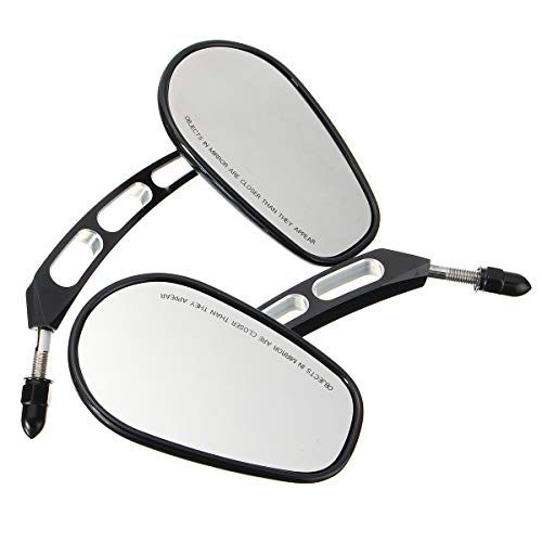 Motobiker 1 Pair Side Mirrors for Road King Sportster Street Electra Glide Dyna Softail Road Glide Motorcycle Rearview 1982-2020 - Thumbnail 4