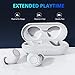 Wireless Earbuds, Bluetooth 5.0 Bluetooth Earbuds Stereo Bass Bluetooth Headphones, 24Hours Playtime, IPX6 Water-Resistant, Wireless Earphones with Charging Case for Airpods (White)