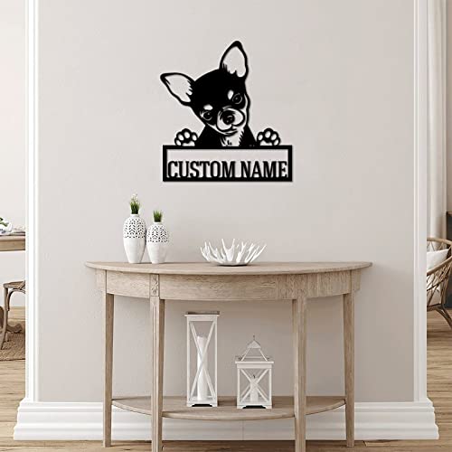 Metal Sign Custom Pet Dog Name Chihuahua Decorative With Holes Laser Cut Metal Wall Sculpture Decor Sign Country Metal Letter Word Sign For Kitchen Dining Room Decorations Birthday Gift 18 Inch #TOP3