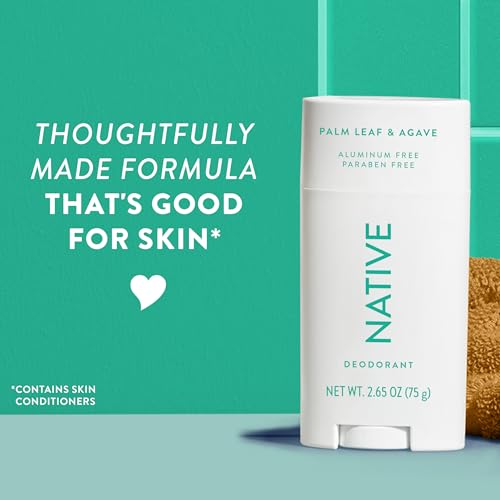 Image of Native Deodorant Contains Naturally Derived Ingredients, 72 Hour Odor Control, Deodorant for Women and Men, Aluminum Free, Palm Leaf & Agave 2.65oz