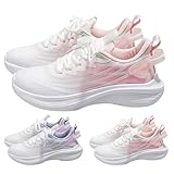 Zapatillas ortopédicas para correr, para mujer, ajuste extra ancho, cómodas para caminar, correr, zapatos deportivos para pies planos, fascitis plantar, alivio del dolor con soporte de arco, Pink, 37