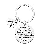For Sister in Law Keychain Through Marriage We Became Family Through Laughter We Became Friends Keychain Birthday Christmas Wedding Gifts for Sister in Law