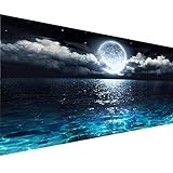 JATOK Large Diamond Painting Kits for Adults (31.5 x 15.7 inch) DIY 5D Sea Moon Full Round Drill Crystal Rhinestone Embroidery Pictures Arts Paint by Number Diamond Art Kits for Home Wall Decor