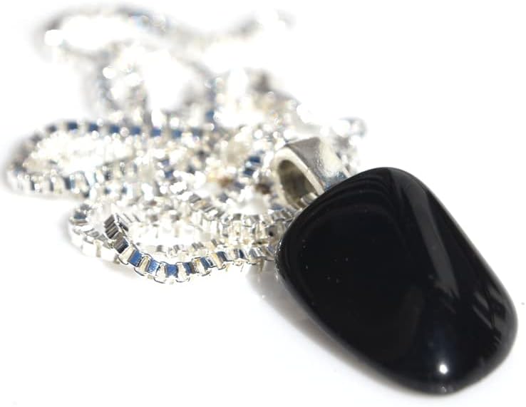 Custom Tumbled Apache Tears Stone Pendant and Necklace - Choose Sterling Silver Chain or Leather Cord - Quantity of 1