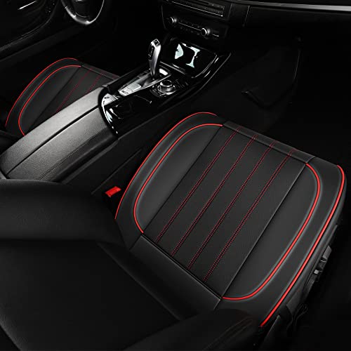 O2Mat Front Car Seat Cover, Faux Leather Driver Car Seat Protector Fits Universal Vehicles, Wrapping Around The Bottom (W 21'' X D 20.5'') - 1 Piece, Black #TOP1