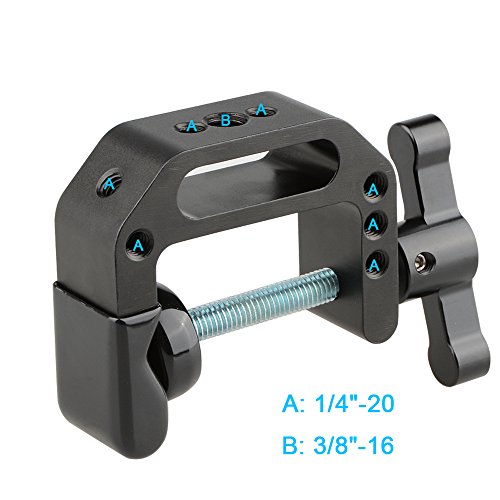 Camvate C-Clamp With 1/4 And 3/8 Thread Hole For Camera Monitor(Black T-Handle) - 1688 #TOP1