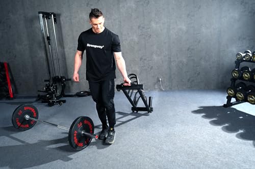 Strongway® Olympic 50KG 70KG 100KG Bumper Weight Plates Sets with 6FT 7FT Barbell - 2 Inch (2") / 50mm Hole - Rubber Coated Cast Iron Weight Lifting Bar (50KG SET + 7FT BAR) - Image 2