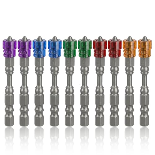 Yakamoz Magnetic Collar Design 10pcs 1/4 Inch Hex Shank PH2 Magnetic Phillips Cross Screw Screwdriver Bits Set Electric Power Driver Bit Set Yakamoz Magnetic Collar Design 10pcs 1/4 Inch Hex Shank PH2 Magnetic Phillips Cross Screw Screwdriver Bits Set Electric Power Driver Bit Set