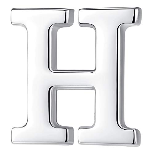 Image of HONEY BEAR Initial Alphabet Letter Lapel Pins Collar Badge Brooches for Mens /Womens Shirt Dress Decoration Silver