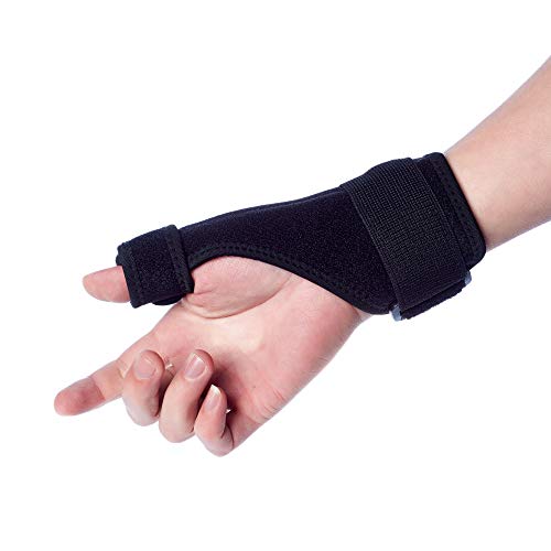 Thumb Splint Support Brace, Thumb Stabilizer Built with Wrist Strap, Stabilizing Thumb and Wrist, Pain Relief from Arthritis, Sprains, Strains - Reversible Left or Right Hand (1 PC, Large) Thumb Splint Support Brace, Thumb Stabilizer Built with Wrist Strap, Stabilizing Thumb and Wrist, Pain Relief from Arthritis, Sprains, Strains - Reversible Left or Right Hand (1 PC, Large)
