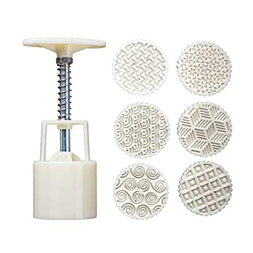 50g DIY 3D Mooncake Mould Japanese Style Strip Line Shape Moon Cake Mold Press Safe Cookie Molds for Mid-Autumn Festival Mooncake Mold 50g Round Mooncake Mold Press