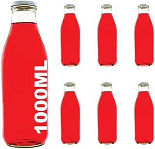 6 Glass Bottles of Milk Bottles Made of Glass in Sizes 200ml / 250ml / 500ml / 1000ml with Screw of slkfactory