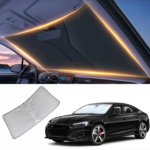 Windshield Sun Shade for Audi A4 A5 Q3 Front Window Shades Cover for 2017-2024 A4 A5 Q3 Windshield Sun Visor Protector Car Accessories