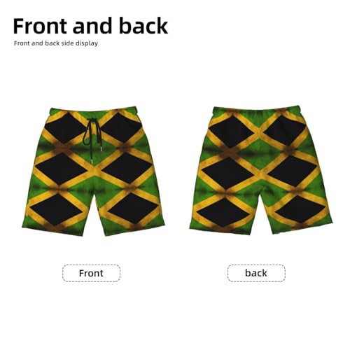 Old Jamaican Flag Youth Beach Pants, Soft and Breathable, with Drawstring Waist, Suitable for Sports and Leisure.2