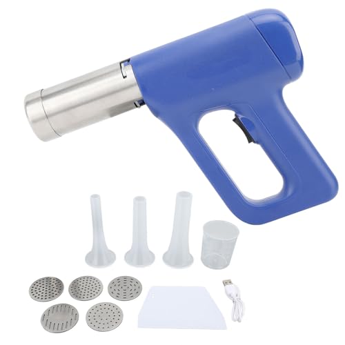 Fabricante de pastas eléctrica de mano inalámbrica portátil inalámbrica multifuncional fideos de fideos baterías de acero inoxidable operado para cocción de cocina en el hogar (Azul)