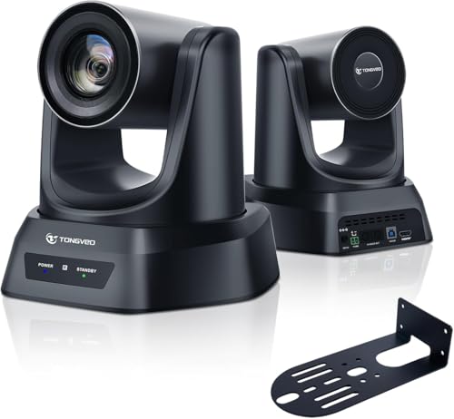 TONGVEO AI PTZ Camera with Auto Tracking, 3X Optical Zoom 1080P 60fps 93° Wide Angle Conference Room Camera, HDMI/USB3.0 Video Camera for Church Worship, Meetings, Online Classes, Zoom, YouTube & OBS
