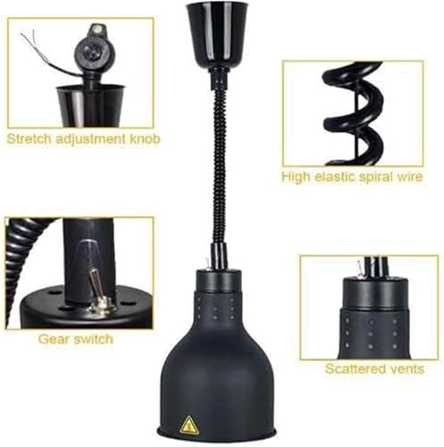 Lampe chauffante rétractable buffet suspendue maintien température - 4