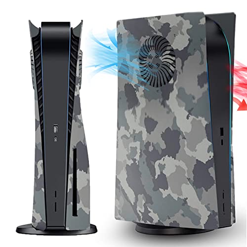 Ps5 Plates Gray Camouflage Ps5 Face Plates, Ps5 Cover Plates For Ps5 Disc Edition, Anti-Scratch Dustproof Protective Ps5 Cover Premium Hard Pc Replacement Shell Plates For Ps5 Console Disc Edition #TOP17