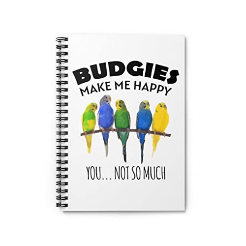Quaderno a spirale novità calopsita verdastro, cacatua, parrocchetto, appassionato, esilarante, cacatua, frondoso, uccelli, amante degli uccelli, taglia un