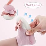 MK MATT KEELY Baby Girl Shoes with Bow Toddlers Sock Shoes Baby Barefoot Trainers Anti Slip Pre Walkers Shoes,Pink,6-9 Months - Image 7