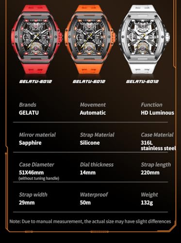 Image of OLEVS Luxury Watches for Men Black Mechanical Wrist Watch Self Winding Automatic Tourbillon Watches Skeleton Waterproof Mens Wrist Watch