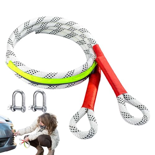 Corde de remorquage de récupération avec 2 boucles en acier pour voitures et SUV