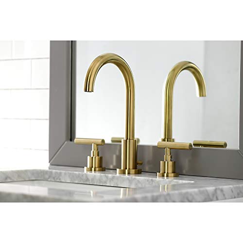 Kingston Brass FSC8923CML Manhattan Widespread Bathroom Faucet Pop-Up, Brushed Brass, 10.06 x 5.38 x 2.5 by Kingston Brass - Image 4