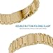 SHANGPULE Compatible with Fitbit Charge 3 / Fitbit Charge 4 / Fitbit Charge 3 SE Bands for Men Women, Waterproof, Comfortable, Stainless Steel Metal Replacement Strap WristBand Large Small(Gold)