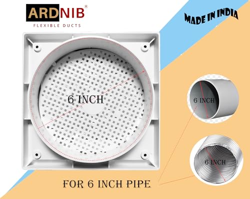 Image of 6 Inch Vent Cover /Ventilation Vent Cover /Chimney Pipe outer Vent Cover /Used for Anti Cockroach, Lizards, Insects, 150 mm Exhaust Fan Cap Chimney Pipe Cowl (ABS WHITE, 6 INCH)