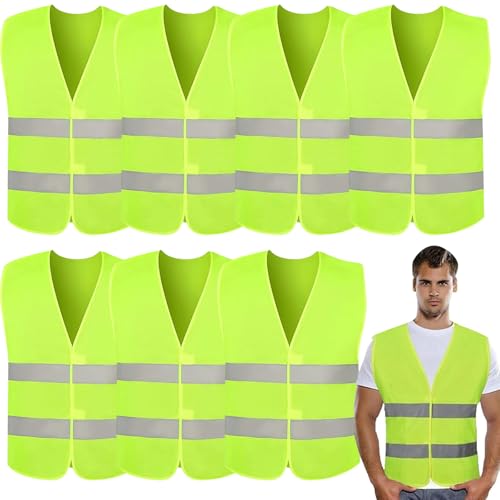 HSHHOOM 30 Pezzi Gilet Alta visibilità, Giubbotti di Sicurezza, Universale Giallo Giubbotto Sicurezza Riflettente, per Soccorso Stradale Notturno, Dotato di Strisce Rifrangenti di Alta qualità (30)