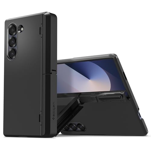 Image of Spigen Tough Armor Pro P | Samsung Galaxy Z Fold6 Case [Hinge Protection] [Kickstand] [S Pen Holder] Galaxy Z Fold 6 Back Cover | PC - Black