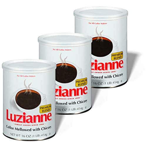 Luzianne Premium Blend Ground Coffee & Chicory, 16oz Canister (Pack