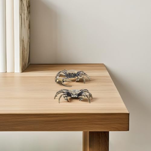 Set de 3 figuras de cangrejo de latón retro para decoración miniatura 4