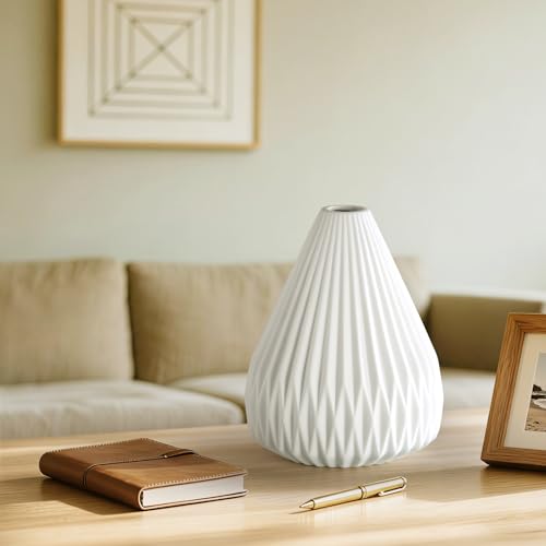 Lámpara de mesa cerámica moderna de 9.1 pulgadas blanca miniatura 2