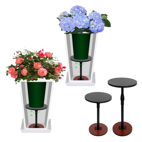 2 Pack Adjustable Plant Risers for Inside Pots, Pot Riser 13-21" Height by Zejoot - Used condition - US$23.80