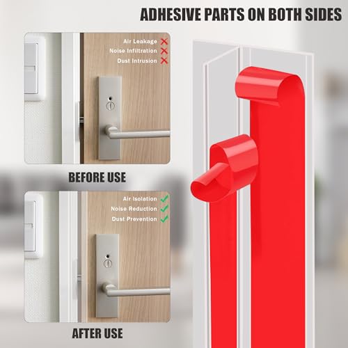 Image of 20Ft T Shaped Door Draft Stop, Silicone Air Stripping Sealing Tape for Doors and Windows - Clear, 2 Inch Wide (50 mm)