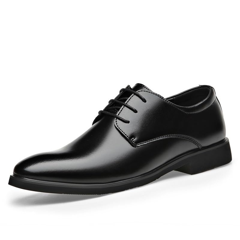 Classic Lace-up Formal Tuxedo Shoes Oxford Dress Shoes for Men Pointed Toe Leather Shoes Block Heel Rubber Sole Anti-Slip Low Top Non Slip Business2