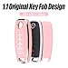 Key Fob Cover for Nissan with Keychain Accessories, Premium Soft TPU Full Protection Key Case for 2023 2024 Rogue Pathfinder Versa 2025 Sentra Patrol Armada Smart Key Shells (5 Buttons,Pink)